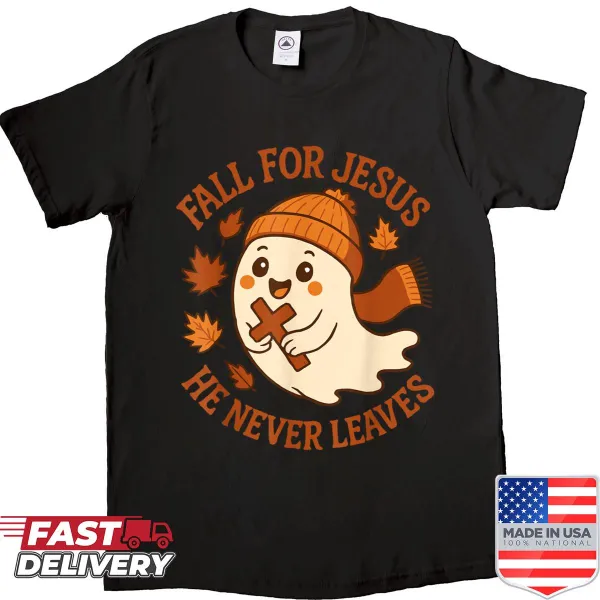 Christian shirt with ghost graphic and faith message