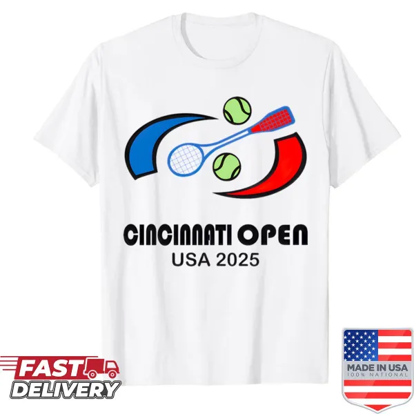 Artistic tennis racquets and balls design on a shirt