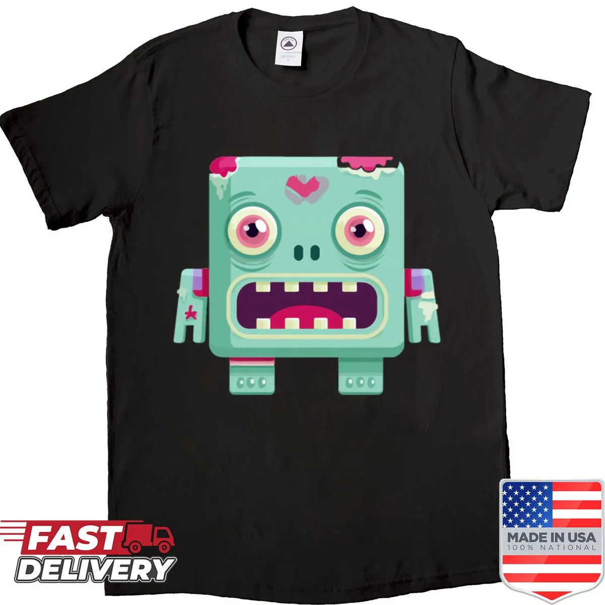 Cartoon zombie Halloween character shirt design
