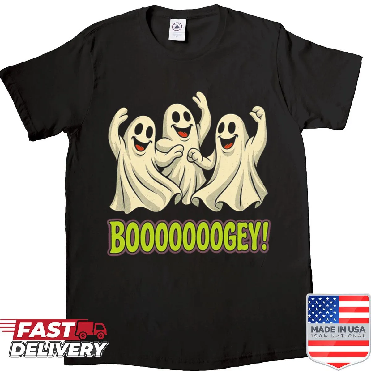 Retro dancing ghosts Halloween shirt design