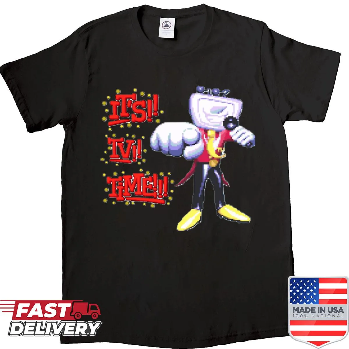 Funny shirt featuring 'It's TV Time' from Deltarune in bold text