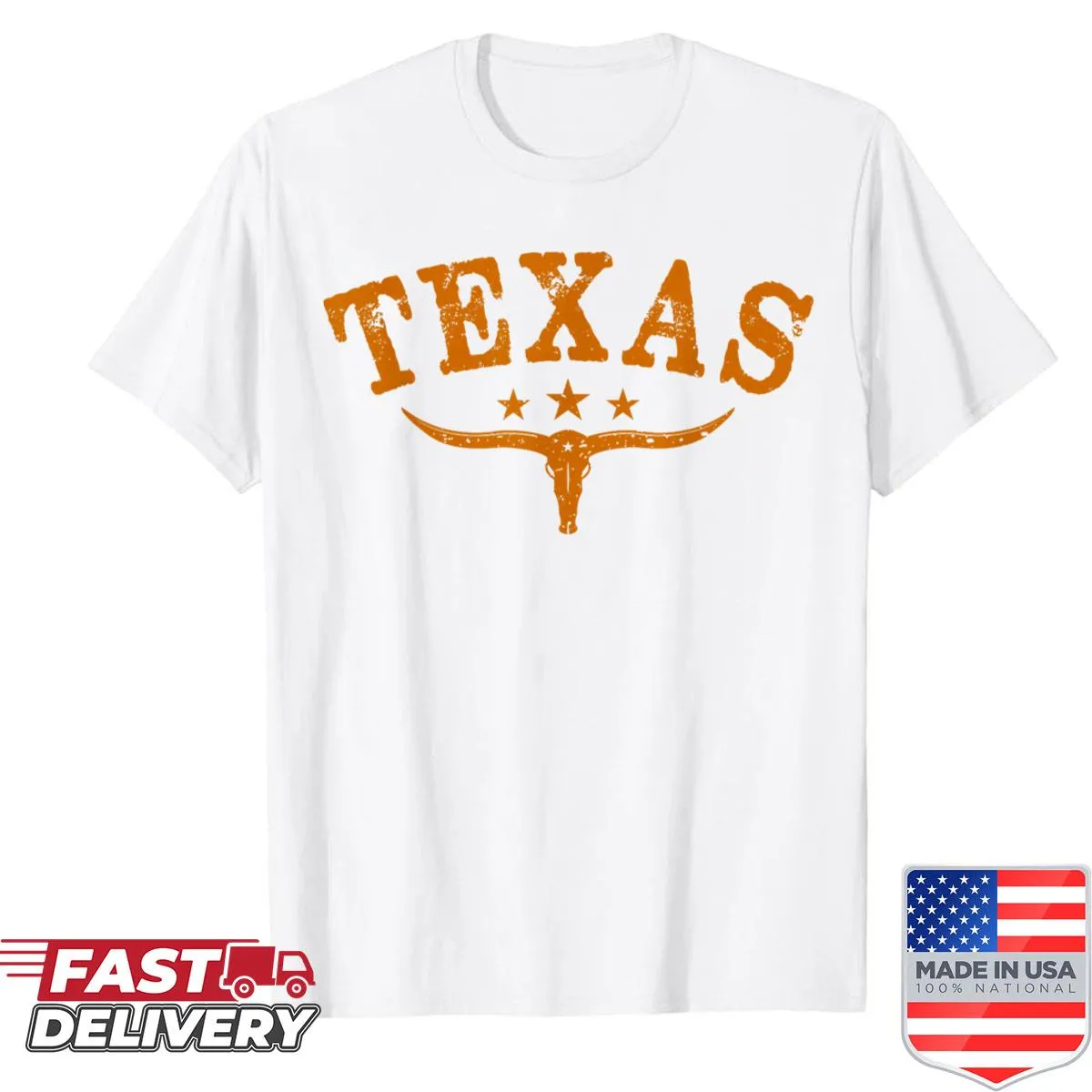 Distressed Texas state graphic on vintage shirt