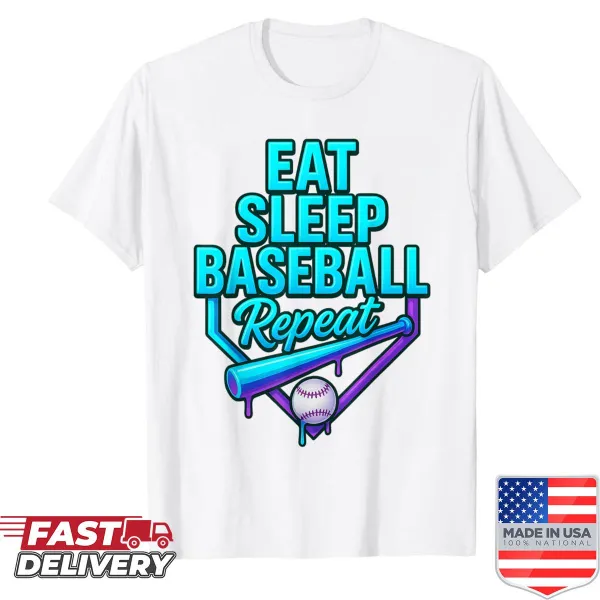 Funny baseball shirt with ice cream drip and humorous slogan