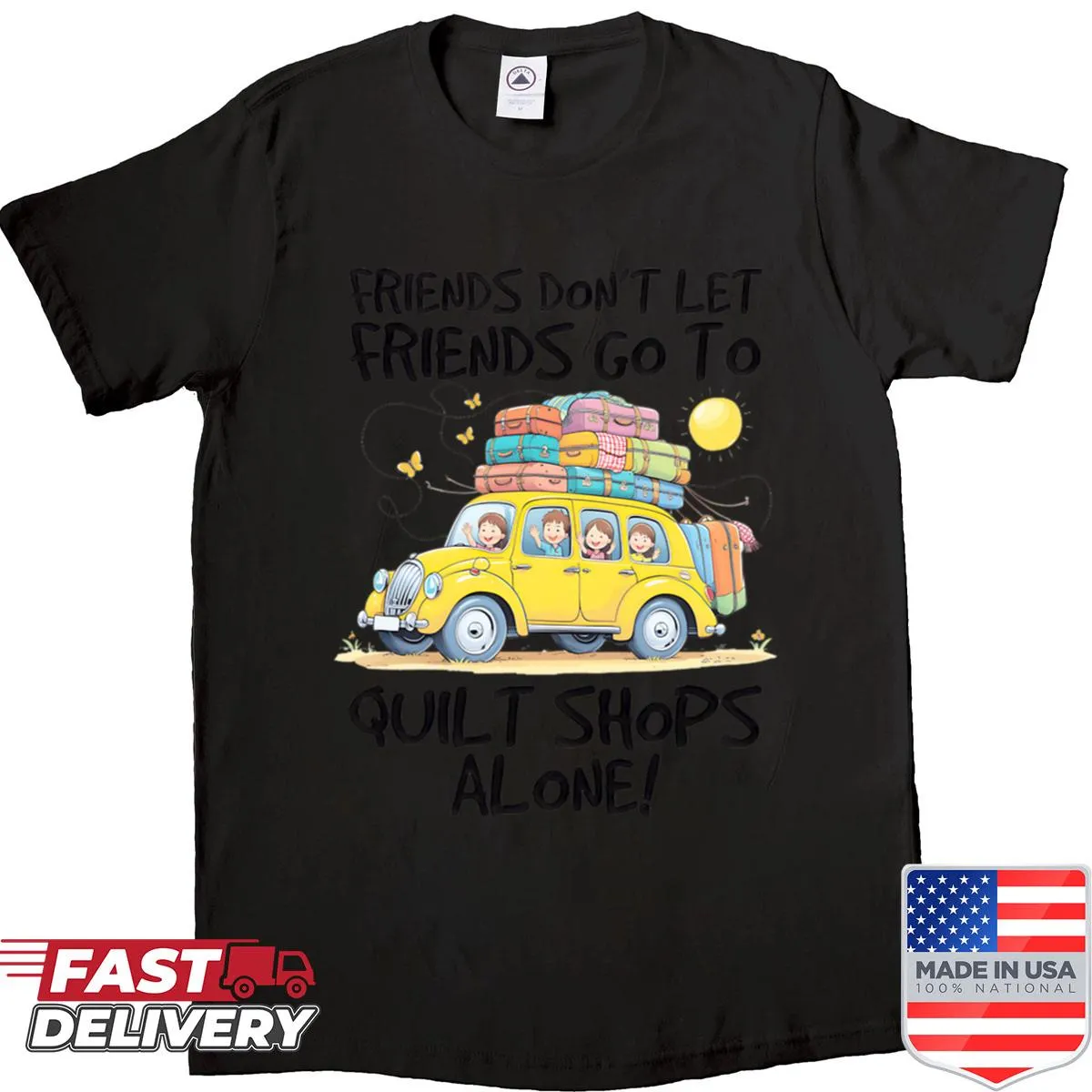 Shirt with a family road trip graphic and adventure theme
