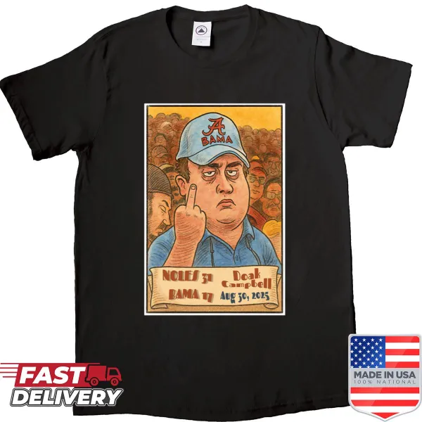 Bold graphic shirt showcasing Florida State vs Alabama rivalry