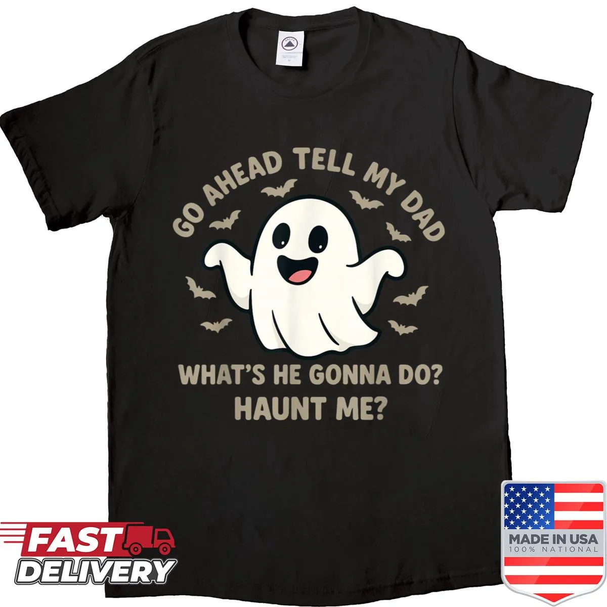 Humorous ghost shirt featuring a playful illustration