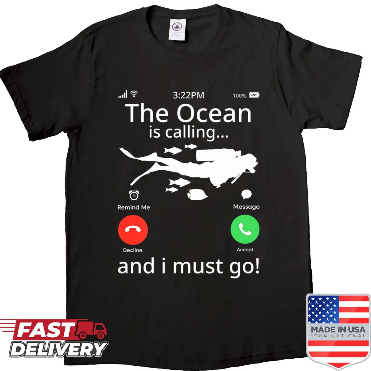Funny scuba diving shirt with humorous graphics for divers