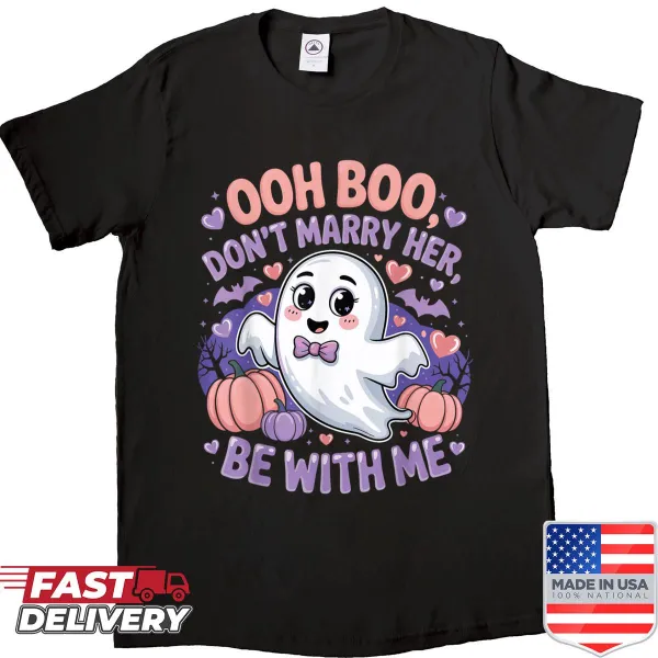 Couple Halloween shirt with 'Ooh Boo!' ghost design