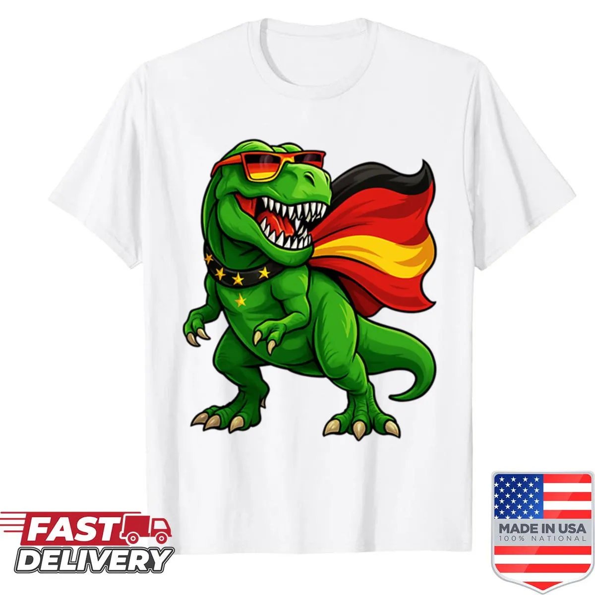 Funny T-Rex dinosaur shirt with Germany flag for kids