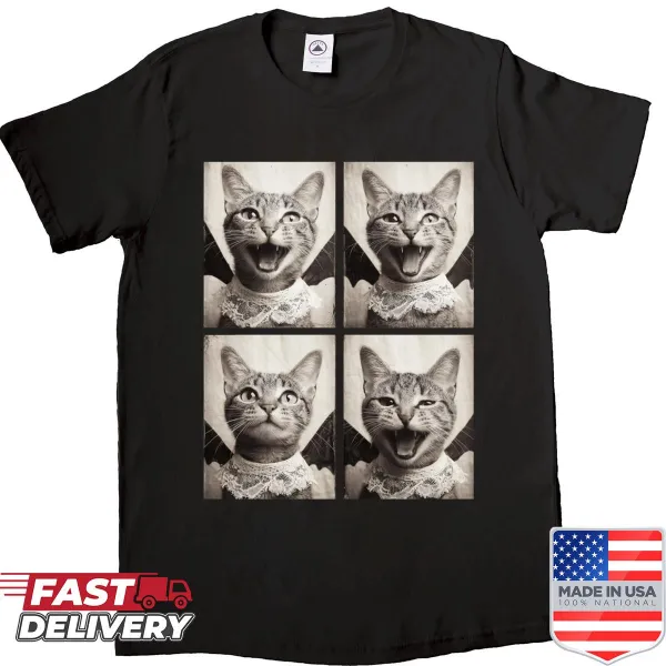 Whimsical shirt with a Bengali cat as a vampire bat