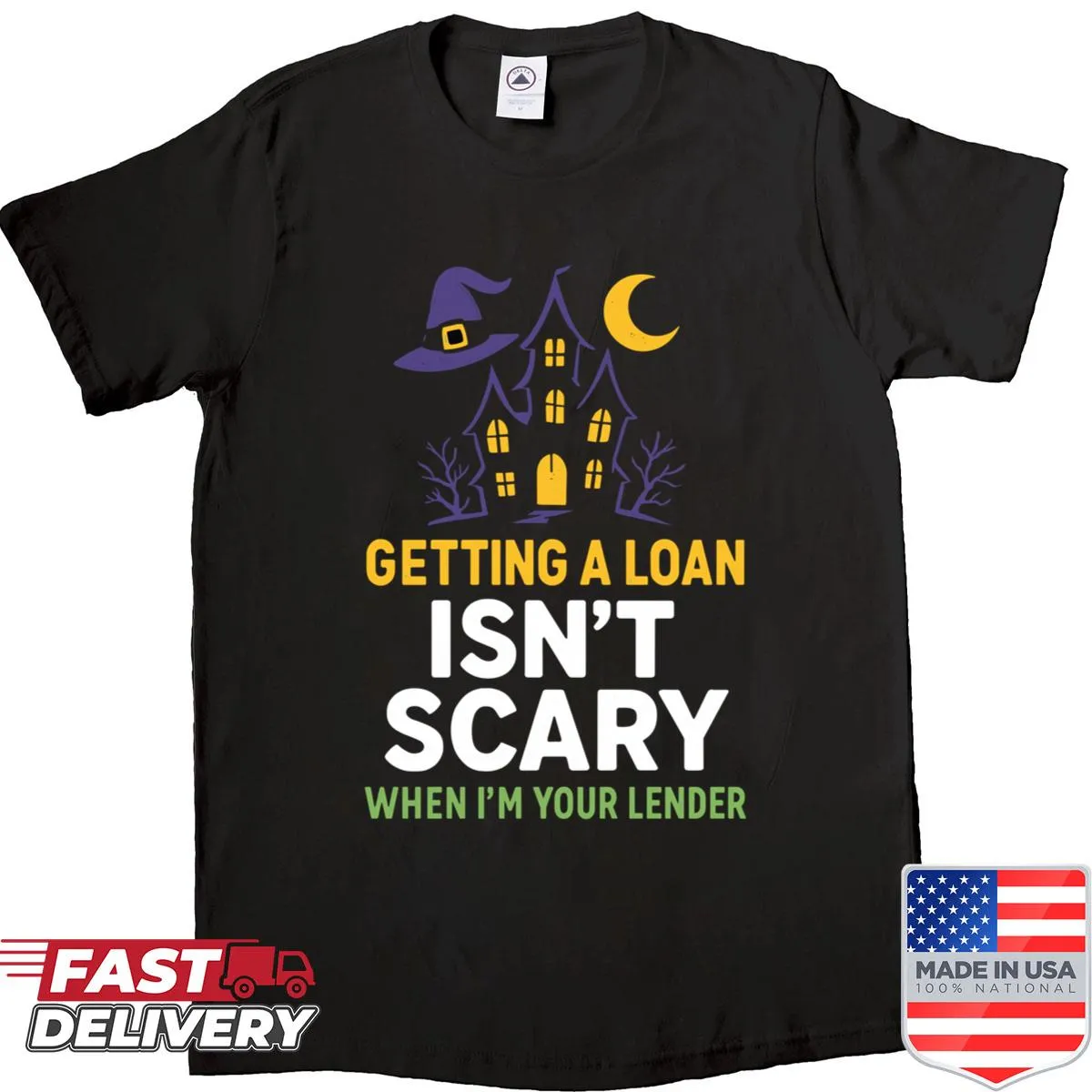 Funny lender shirt with playful loan-related text