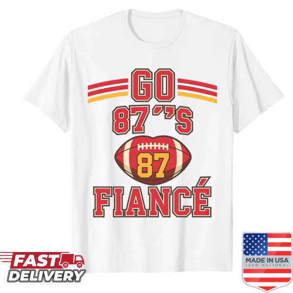 Game day shirt supporting Taylor's fiancé with bold text and number