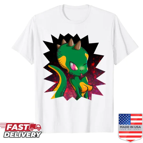Fun shirt with playful dinosaur illustrations and text