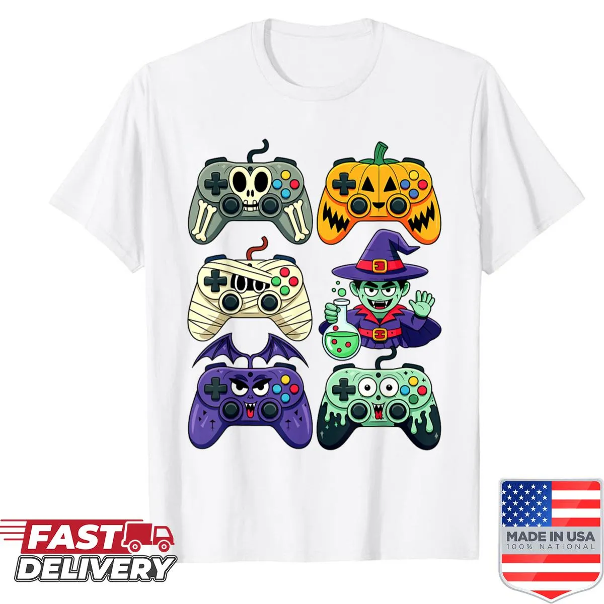 Zombie skeleton gamer shirt for Halloween fun