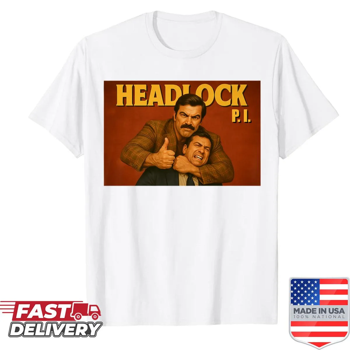Wrestling-themed shirt featuring a headlock graphic and pi symbol