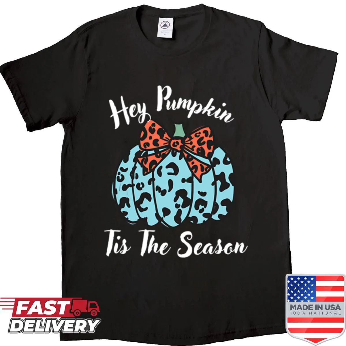 Shirt with a jaguar print pumpkin design for the fall season