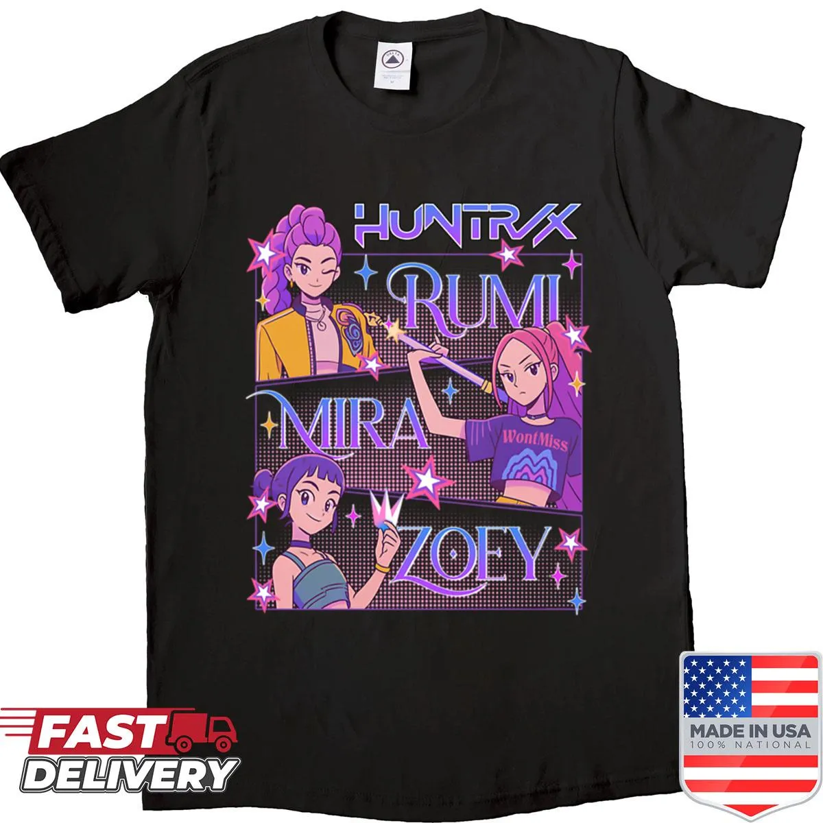 Charming illustration of Rumi, Mira, and Zoey for fans to enjoy