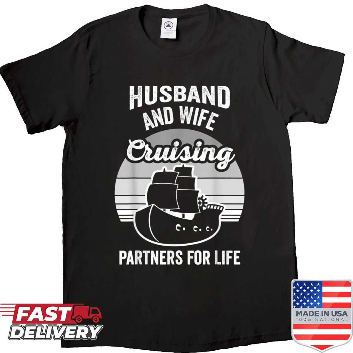 Couples shirt celebrating partnership with heartfelt text