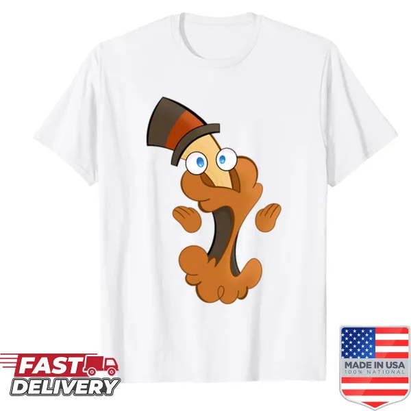 Shirt featuring Kinger as Professor Layton in nostalgic typography.