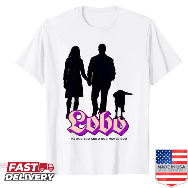 Retro dog-themed shirt with Old English gothic style text.
