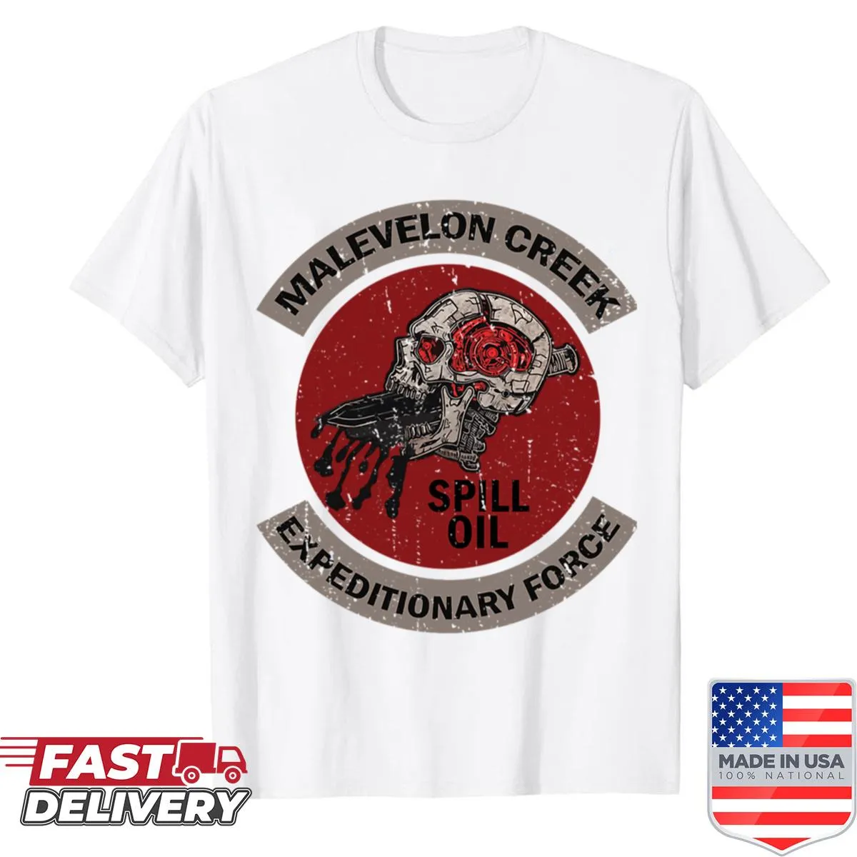 Illustrated shirt representing Malevelon Creek Warriors