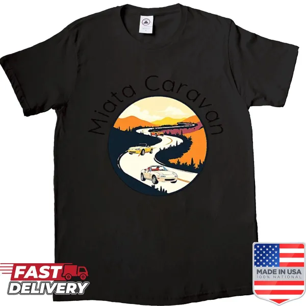Playful cartoon Miata graphic T-shirt design