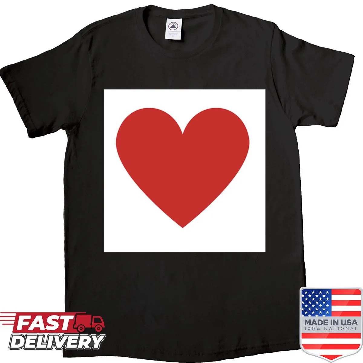 Minimalist red heart symbol shirt with simple design