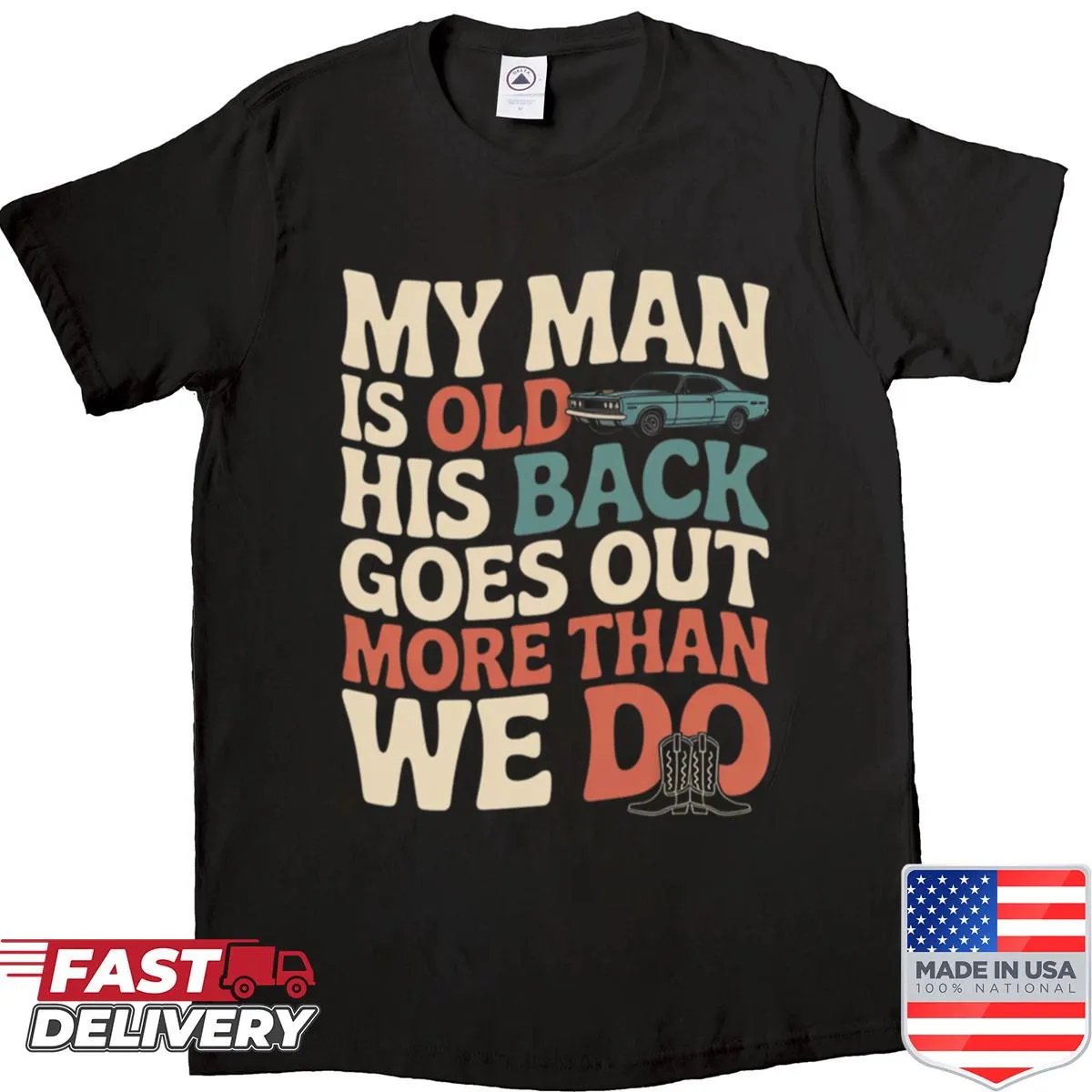 Funny retirement shirt for dads with humorous back pain saying