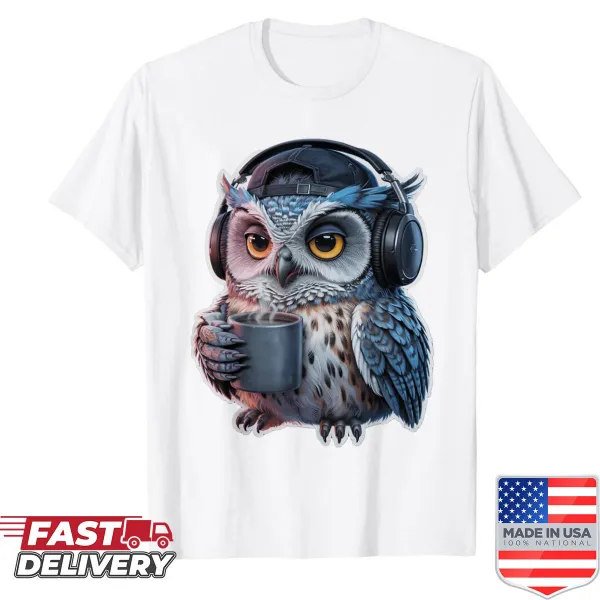 Whimsical nocturnal lifestyle graphic shirt