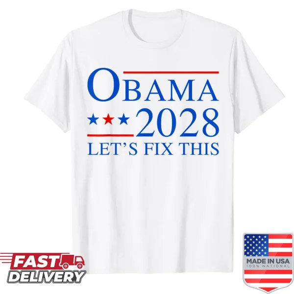 Political shirt featuring Obama 2028 slogan