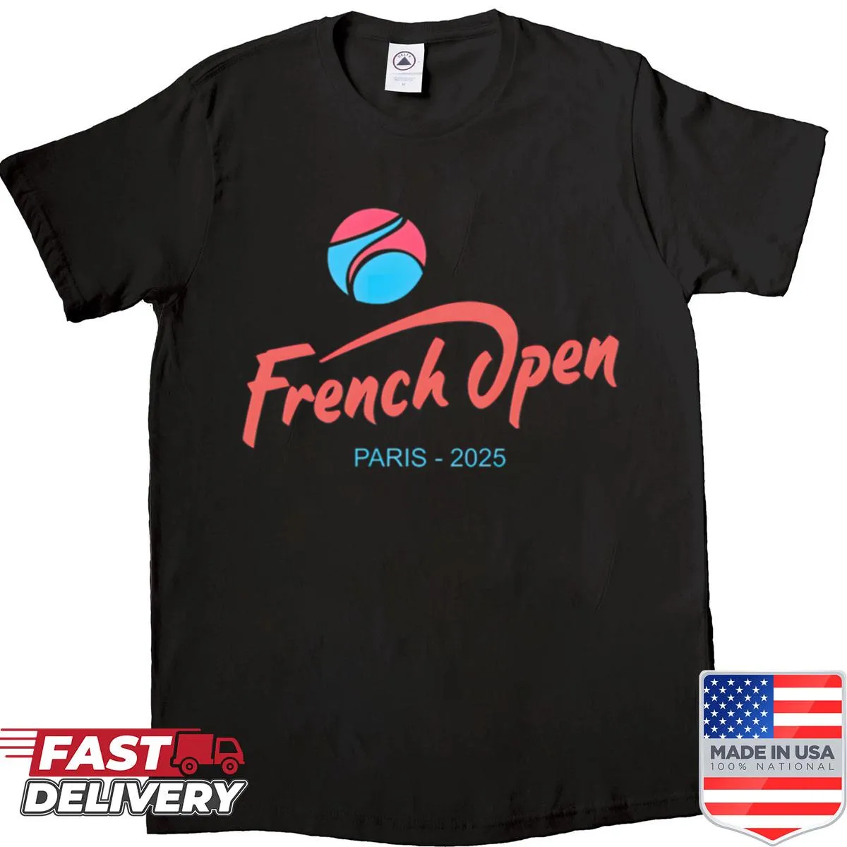 Vintage Parisian clay court tennis shirt design for tennis lovers
