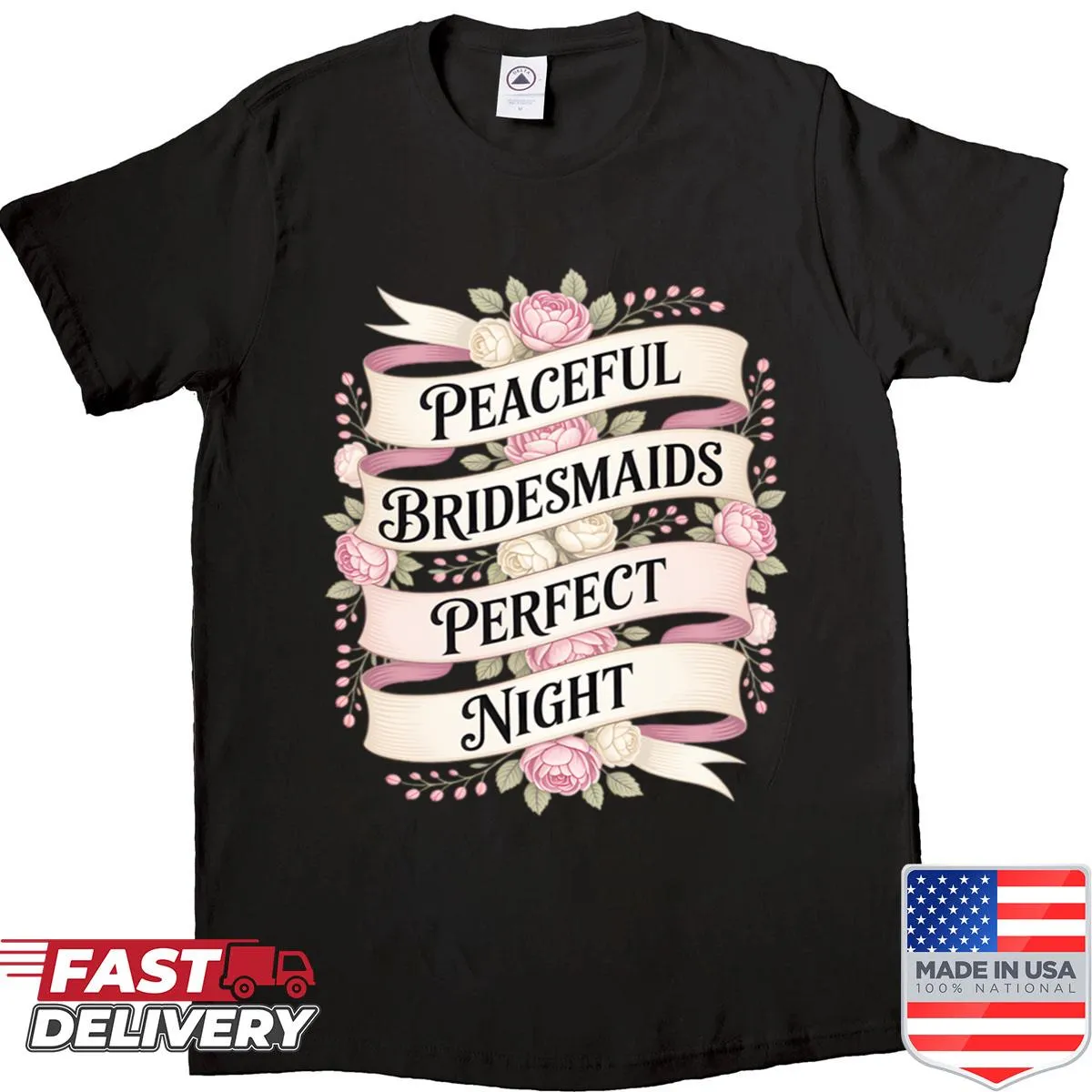 Elegant floral ribbon bridesmaids shirt