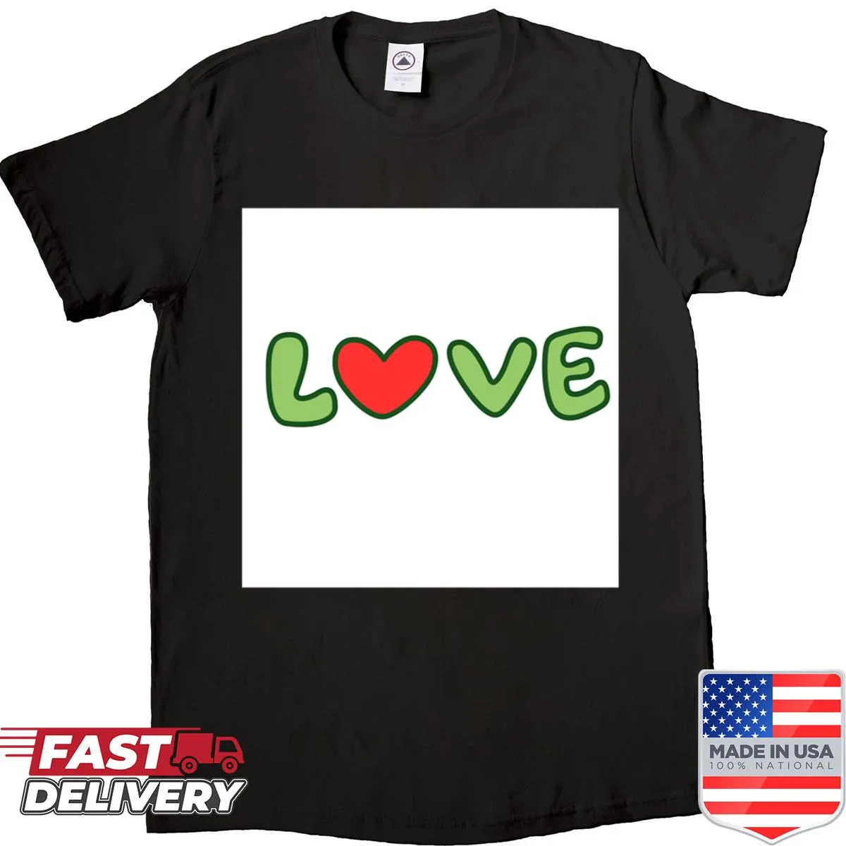 Playful heart graphic shirt featuring whimsical love design