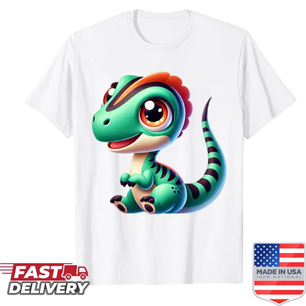 Playful t-shirt featuring illustration of Masiakasaurus dinosaur