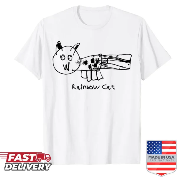 Kid shirt featuring a cute drawing of a cat