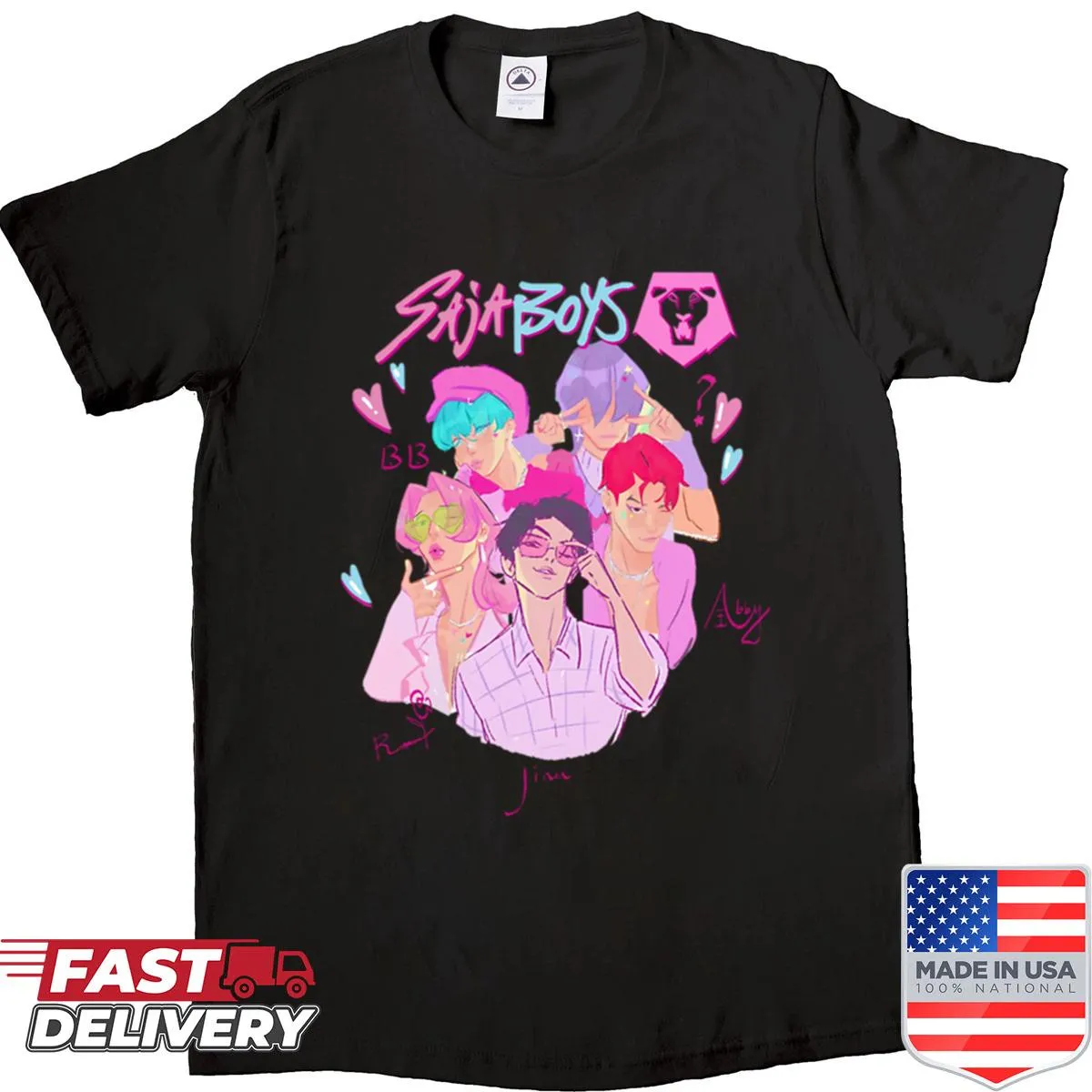 Cartoon T-rex going through a portal on a T-shirt