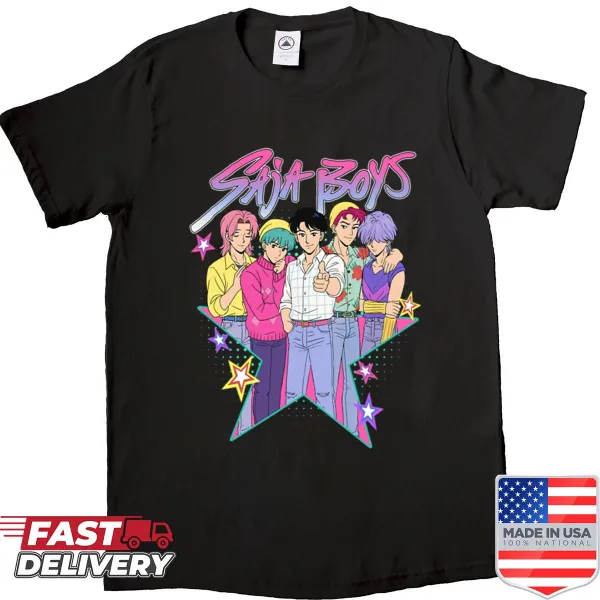 Retro group illustration on shirt