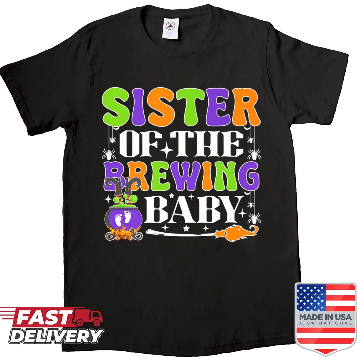 Cute shirt for moms featuring witch-themed design and joyful text.