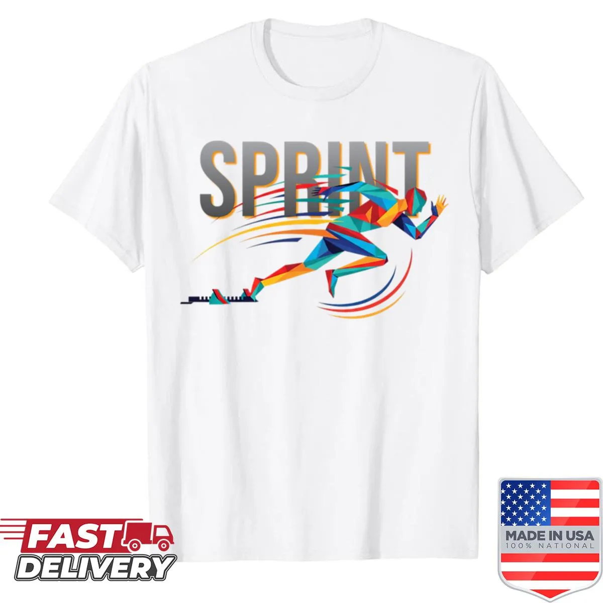 Sprint Racing Athletics typography t-shirt