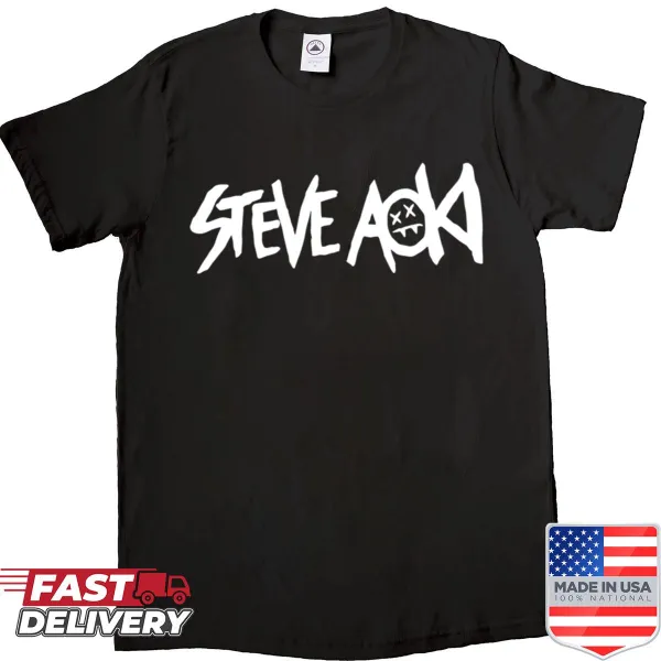 Steve Aoki themed graphic t-shirt featuring bold typography