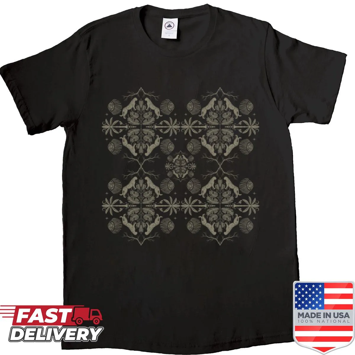 Tribal leopard pattern shirt featuring artistic animal markings