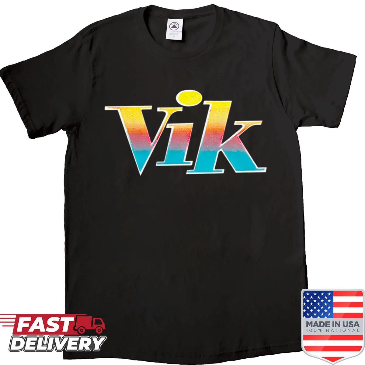 Retro aesthetic T-shirt featuring the Vik logo