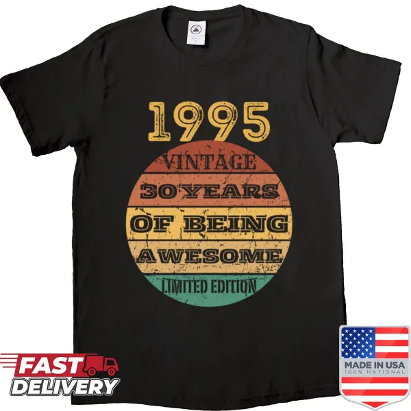 Retro design celebrating 30 years with a playful message