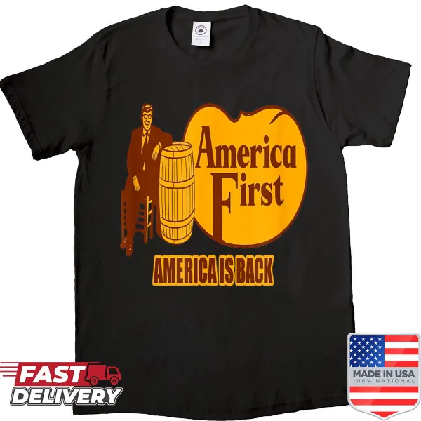 Vintage America First design on a distressed shirt