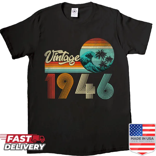 Vintage 80th birthday shirt with humorous 1946 design