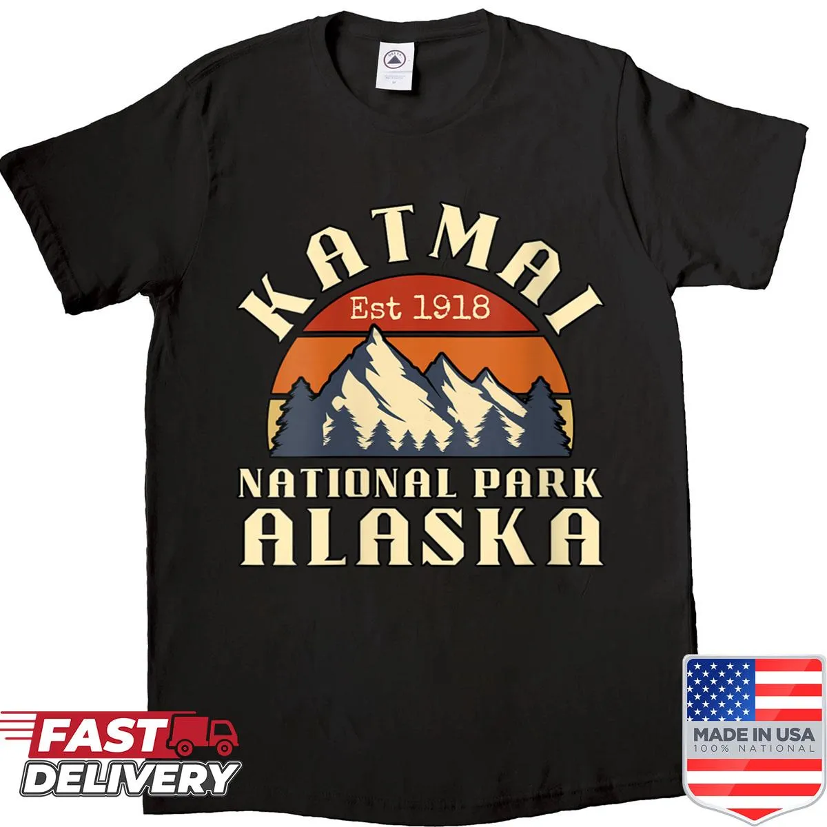 Nature-themed shirt inspired by Katmai National Park.