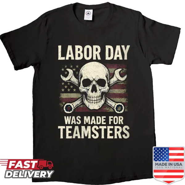 Distressed Labor Day shirt with Teamsters Union flag design