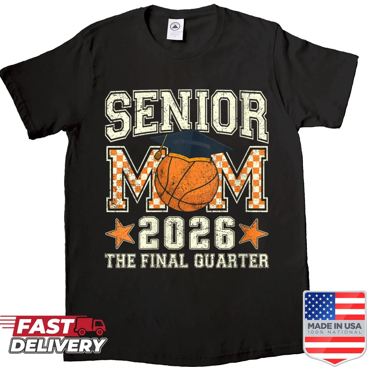 Shirt for Senior Moms with 'Senior Mom 2026 Basketball' text