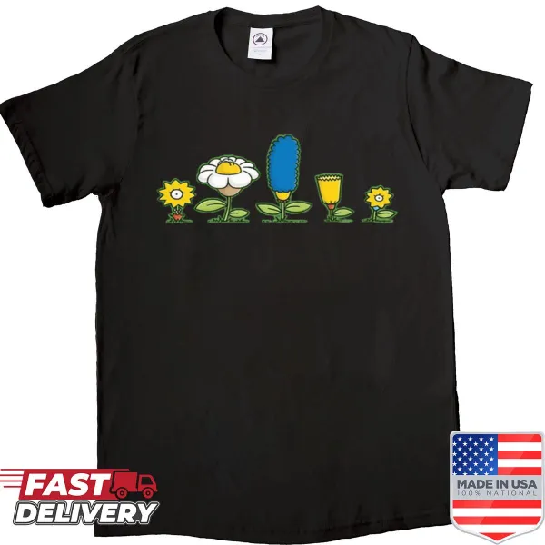 Floral shirt featuring a yellow flower graphic design
