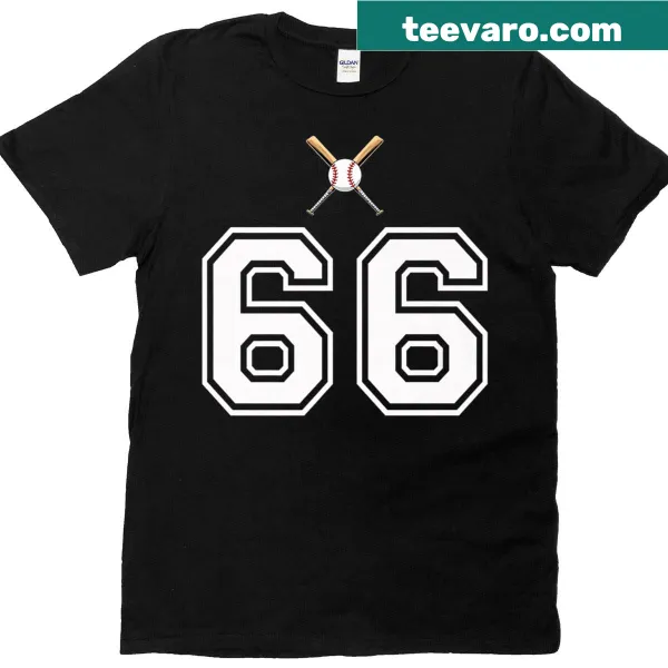 Vintage baseball style tee with number 66